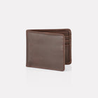 Dark Brown Brooklyn Leather Billfold Wallet Front View