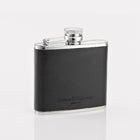 Black Bridle Leather 4oz Hip Flask