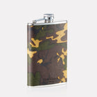 Sherwood Camo Leather 8oz Hip Flask