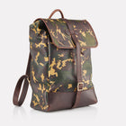 Camo Sherwood Leather Backpack Front View