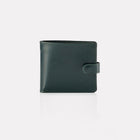 Green Bridle Leather Notecase Wallet with Coin Pocket Front View