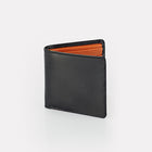 Contrast Black Bridle Leather Billfold Wallet Front View