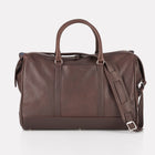 Dark Brown Finsbury Leather Overnight Bag Front View