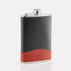 Black Bridle Leather 8oz Hip Flask