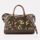 Sherwood Camo Leather Overnight Bag Front View