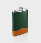 Hip Flask - Green with Collar - 8oz