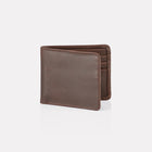 Dark Brown Brooklyn Leather Billfold Wallet Front View 