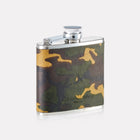 Sherwood Camo Leather 4oz Hip Flask 