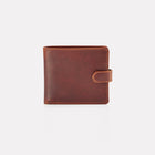 Brown Brooklyn Leather Notecase Wallet with Coin Pocket Front View 