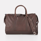Dark Brown Finsbury Leather Overnight Bag Front View 
