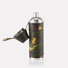 Sherwood Camo Leather Hunter Flask Open View 